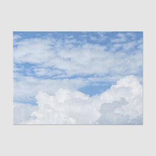 SEDA PAPEL DE TECIDO FOTOGRÁFICO DE NUVENS AZUIS
