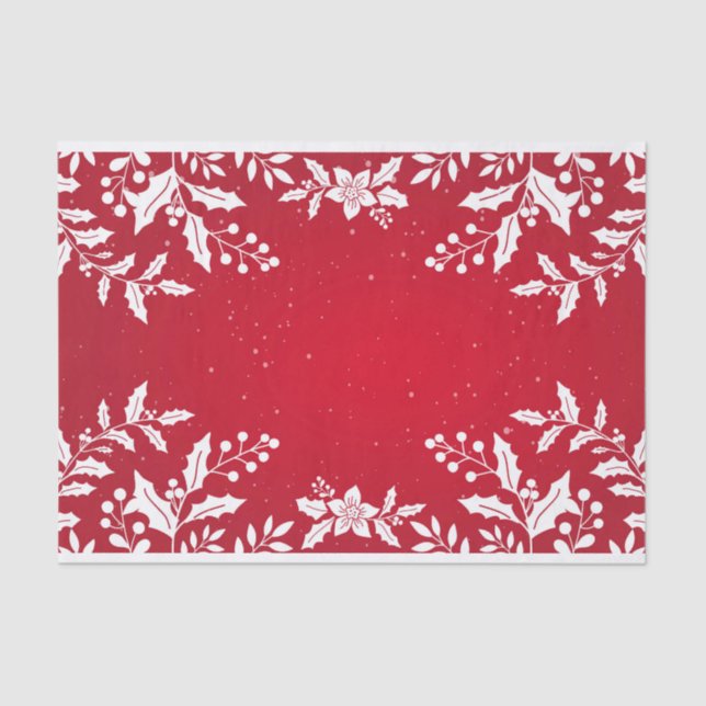 SEDA PAPEL DE TECIDO HOLLY DE NATAL PERSONALIZADO (Frente )