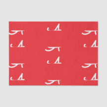 Papel de Tecido Inicial Personalizado em Vermelho