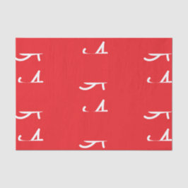 Seda Papel de Tecido Inicial Personalizado em Vermelho 