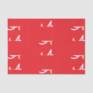 Seda Papel de Tecido Inicial Personalizado em Vermelho