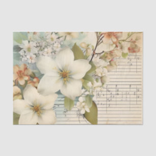 Seda Papel de Tecido Inspirado por Vintagem Floral de A