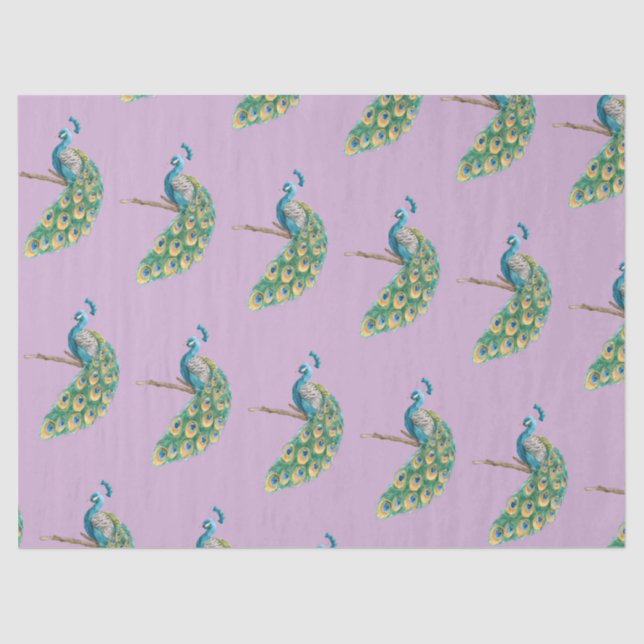 Seda Papel de Tecido Lilado Design da Série Peacock 3 (Frente )