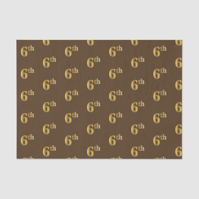 Seda Papel de Tecido Marrom, Faux Dourado 6 (Sexto) (Frente )