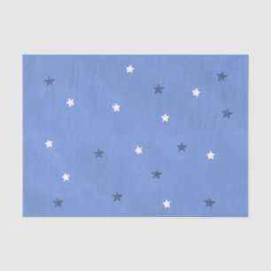 Seda Papel de Tecido Misturado de Estrelas Azuis e Bran