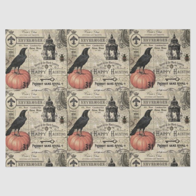 Seda Papel de tecido Moderno Vintage Halloween (Frente )
