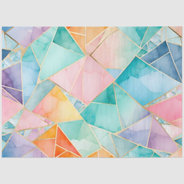 Seda Papel de tecido musácico de vidro colorido (Frente )