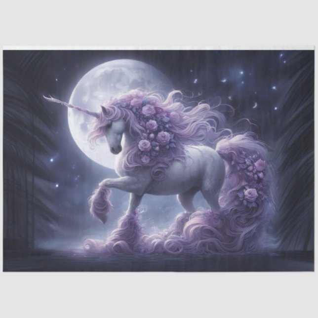 Seda Papel de Tecido Noturno Unicorn (Frente )
