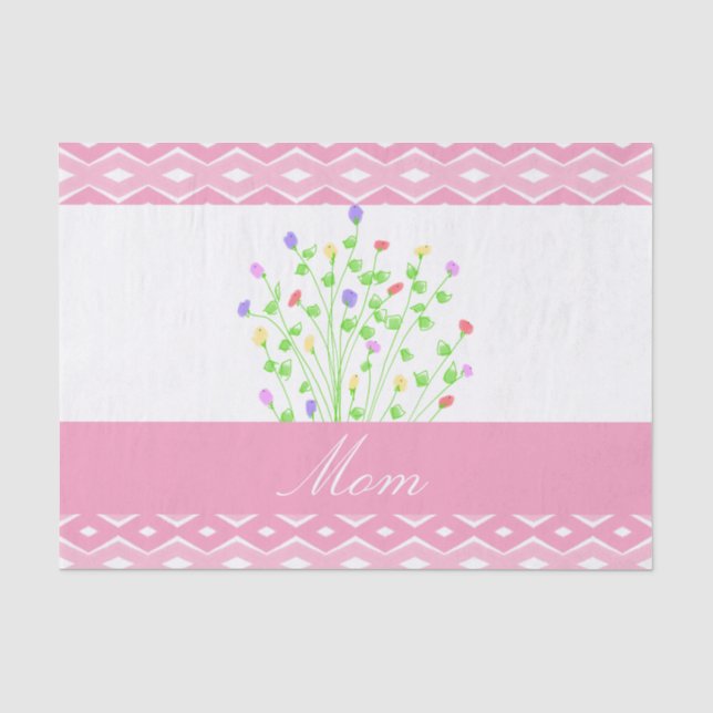 Seda Papel De Tecido Padronizado Rosa Para A Mãe (Frente )