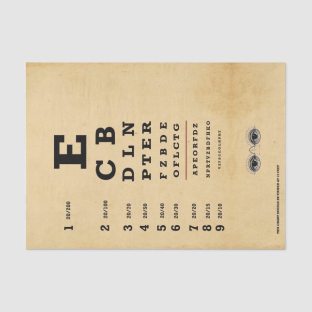 Seda Papel de Tecido para Decoupage - Tabela de Olhos E (Frente )
