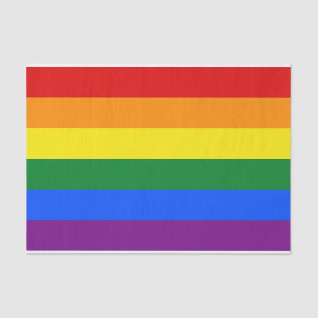 Seda Papel de tecido patriótico com bandeira arco-íris  (Frente )