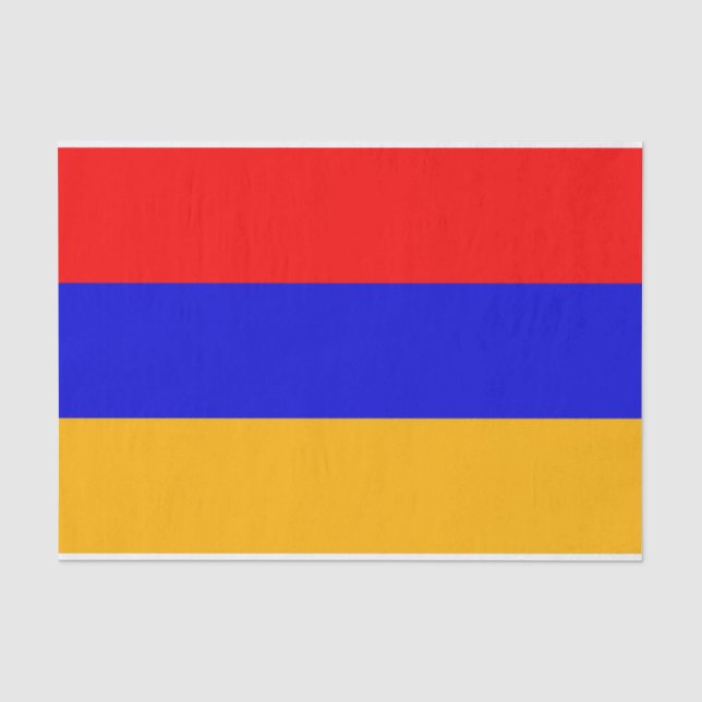 Seda Papel de tecido Patriótico com bandeira da Armênia (Frente )