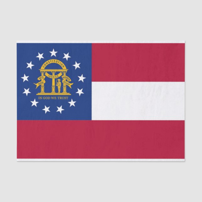 Seda Papel de tecido Patriótico com bandeira da Geórgia (Frente )