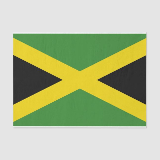 Seda Papel de tecido Patriótico com bandeira da Jamaica (Frente )