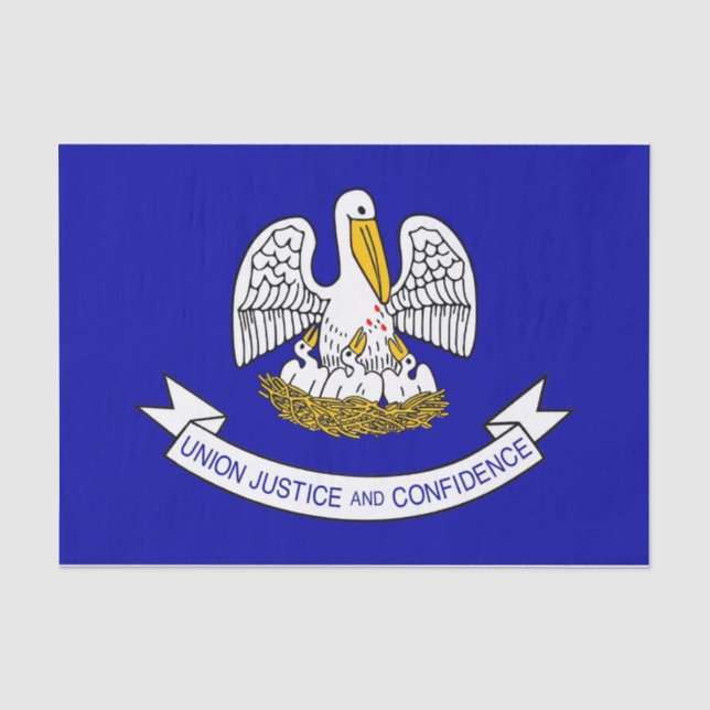 Seda Papel de tecido Patriótico com bandeira da Louisia (Frente )