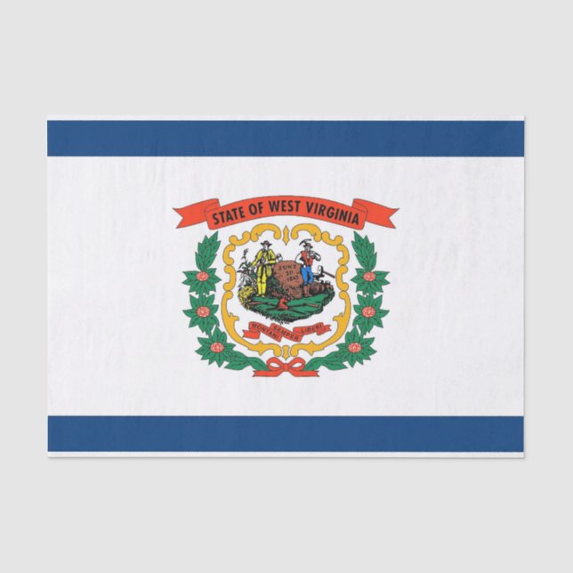 Seda Papel de tecido Patriótico com bandeira da Virgíni (Frente )