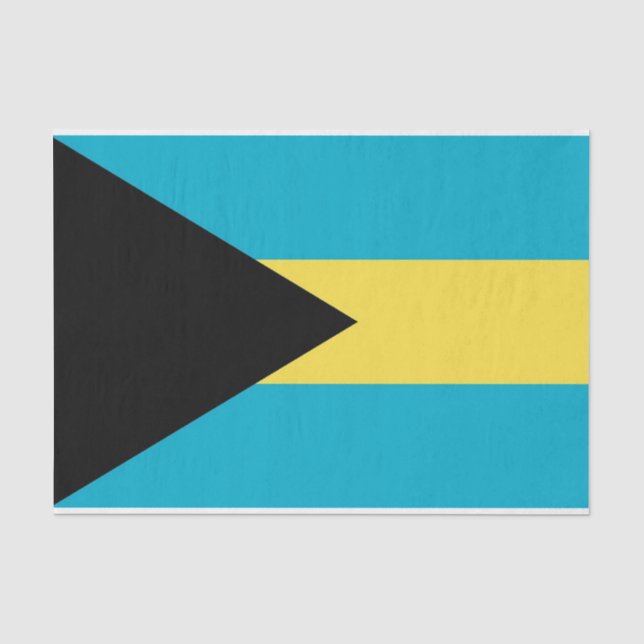 Seda Papel de tecido Patriótico com bandeira das Baamas (Frente )
