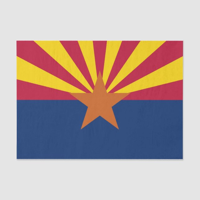 Seda Papel de tecido patriótico com bandeira de Arizona (Frente )