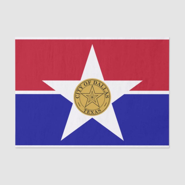 Seda Papel de tecido Patriótico com bandeira de Dallas (Frente )