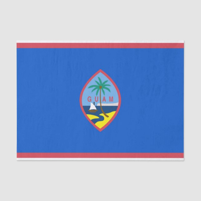 Seda Papel de tecido Patriótico com bandeira de Guam (Frente )