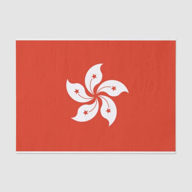 Seda Papel de tecido Patriótico com bandeira de Hong Ko (Frente )