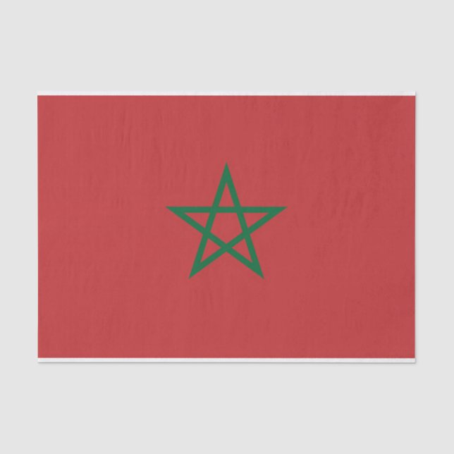 Seda Papel de tecido Patriótico com bandeira de Marroco (Frente )