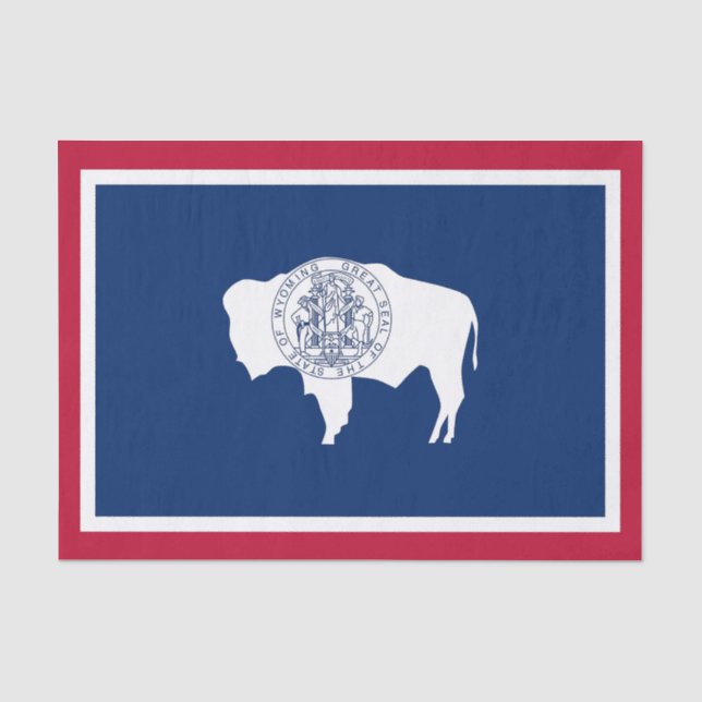 Seda Papel de tecido Patriótico com bandeira de Wyoming (Frente )