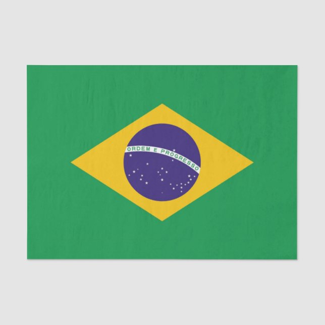 Seda Papel de tecido Patriótico com bandeira do Brasil (Frente )