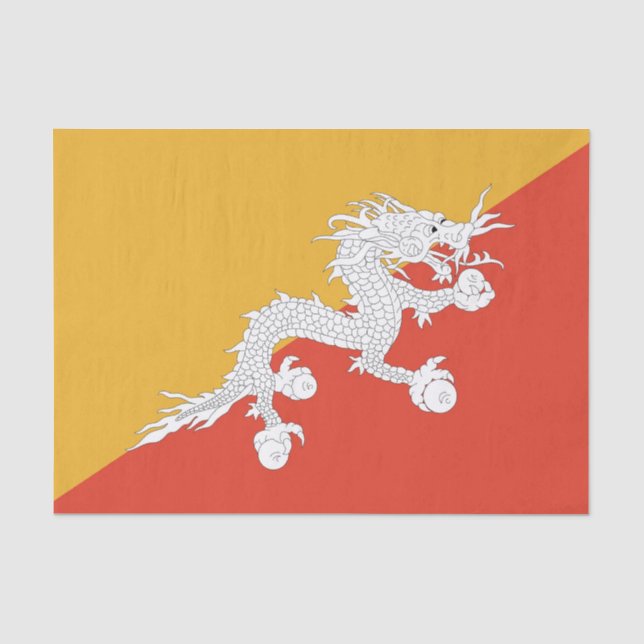 Seda Papel de tecido Patriótico com bandeira do Butão (Frente )