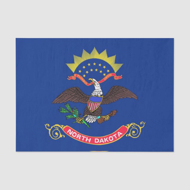 Seda Papel de tecido Patriótico com bandeira do Dacota  (Frente )
