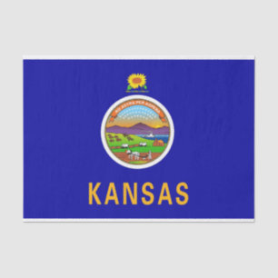 Seda Papel de tecido Patriótico com bandeira do Kansas