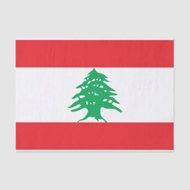 Seda Papel de tecido Patriótico com bandeira do Líbano (Frente )