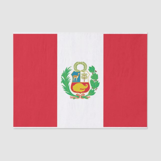 Seda Papel de tecido Patriótico com bandeira do Peru (Frente )