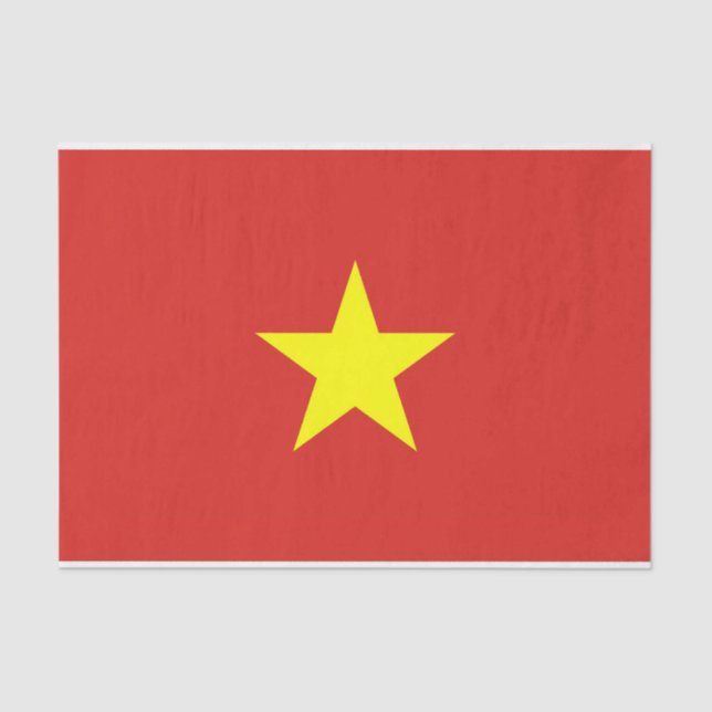 Seda Papel de tecido Patriótico com bandeira do Vietnam (Frente )