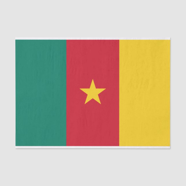 Seda Papel de tecido Patriótico com bandeira dos Camarõ (Frente )