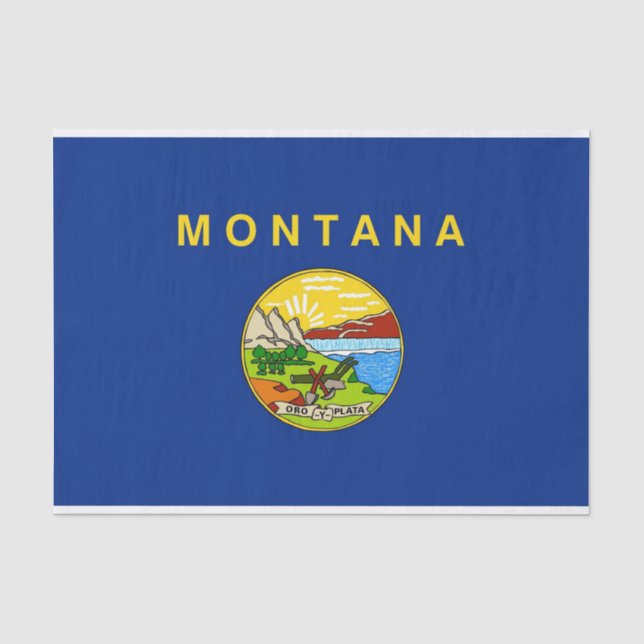 Seda Papel de tecido Patriótico com bandeira Montana, E (Frente )