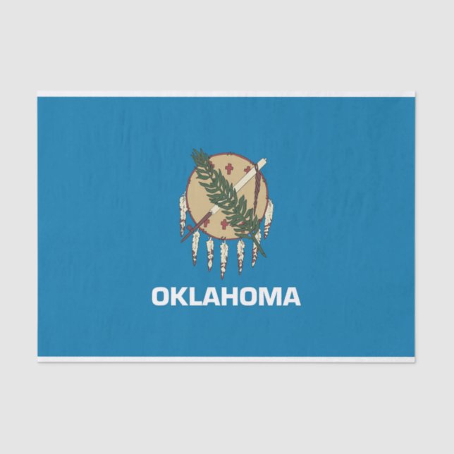 Seda Papel de tecido Patriótico com bandeira Oklahoma,  (Frente )