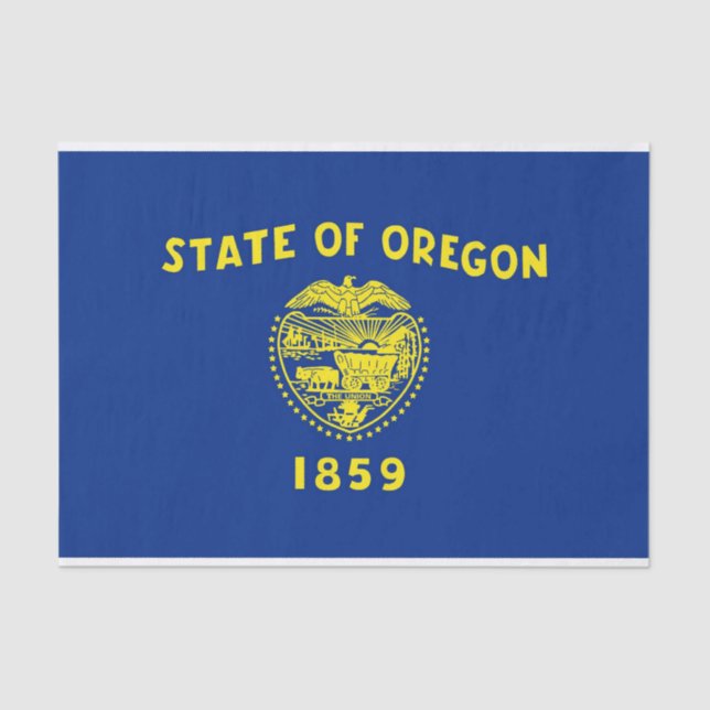 Seda Papel de tecido Patriótico com bandeira Oregon, EU (Frente )