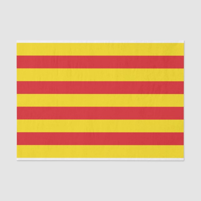 Seda Papel de tecido Patriótico com pavilhão da Catalun (Frente )