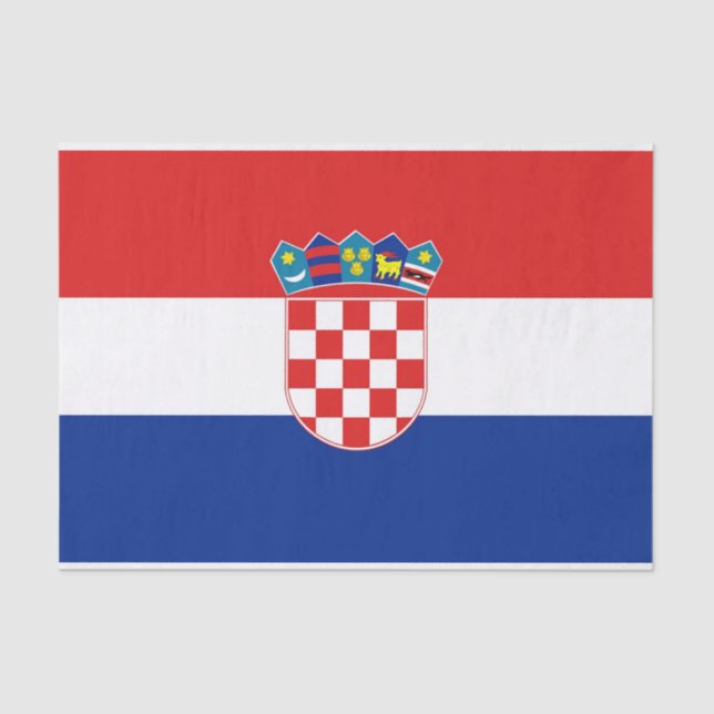 Seda Papel de tecido Patriótico com pavilhão da Croácia (Frente )