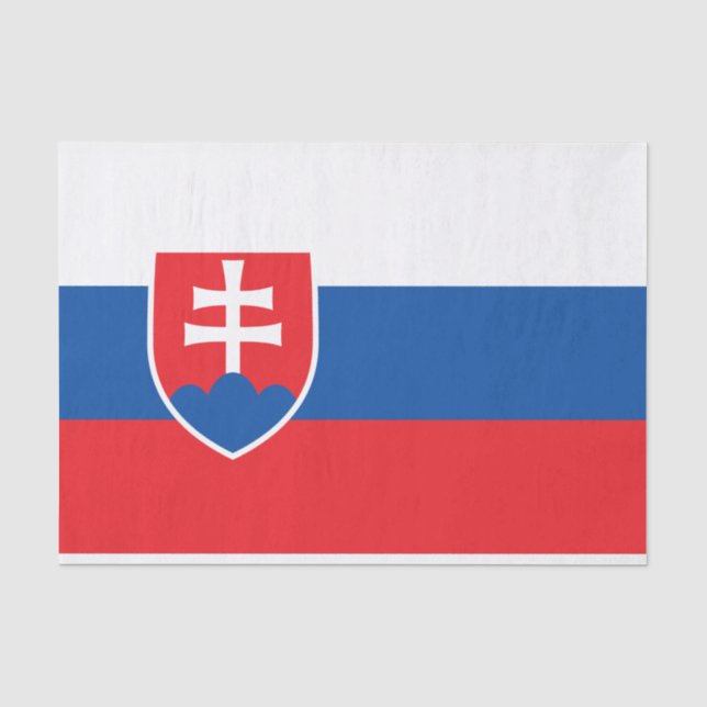 Seda Papel de tecido Patriótico com pavilhão da Eslováq (Frente )