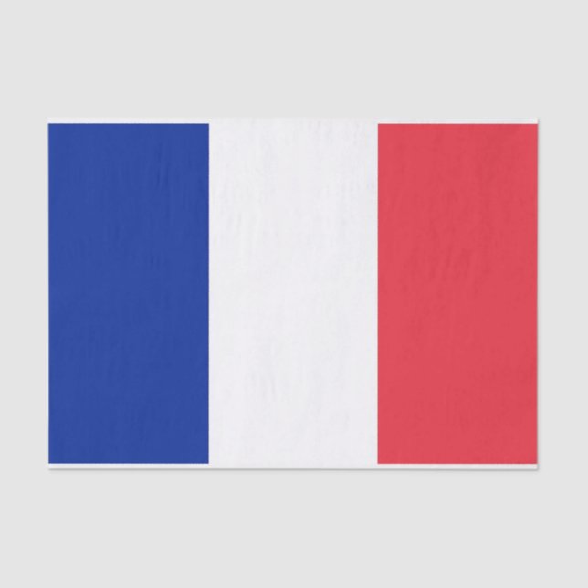 Seda Papel de tecido Patriótico com pavilhão de França (Frente )