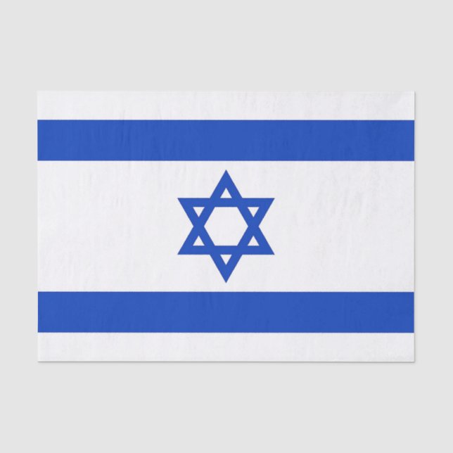 Seda Papel de tecido Patriótico com pavilhão de Israel (Frente )