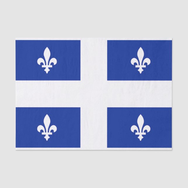 Seda Papel de tecido Patriótico com pavilhão do Quebec, (Frente )