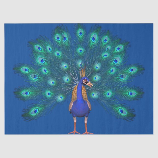 Seda Papel de Tecido Peacock (Frente )
