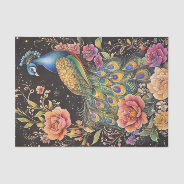 Seda Papel de Tecido Peacock (Frente )