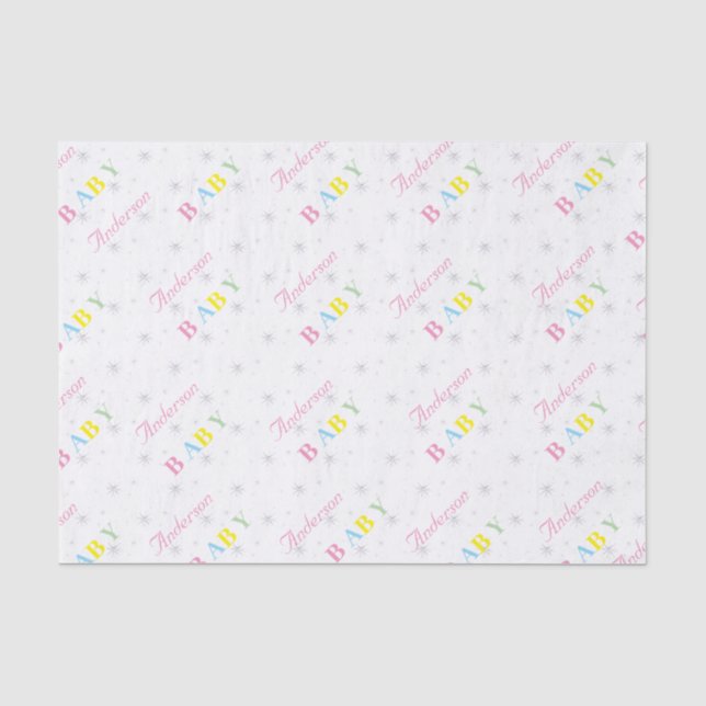 Seda Papel de Tecido Personalizado do Chá de fraldas (Frente )
