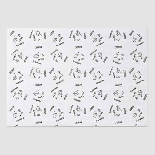 Seda Papel de Tecido Personalizado para Graduação (Frente )