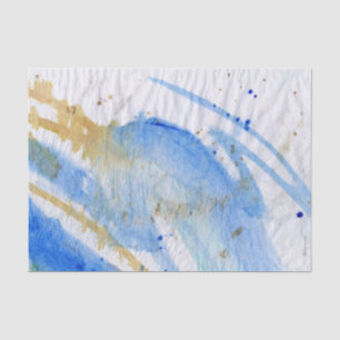 Seda Papel de Tecido Pintado por Aquarelas do Blues 010