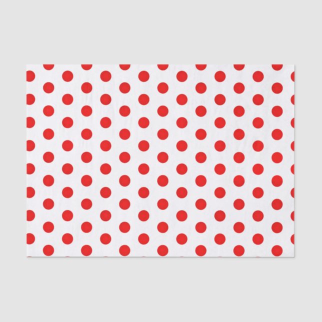 Seda Papel de Tecido Polka Red Dots Impressão (Frente )